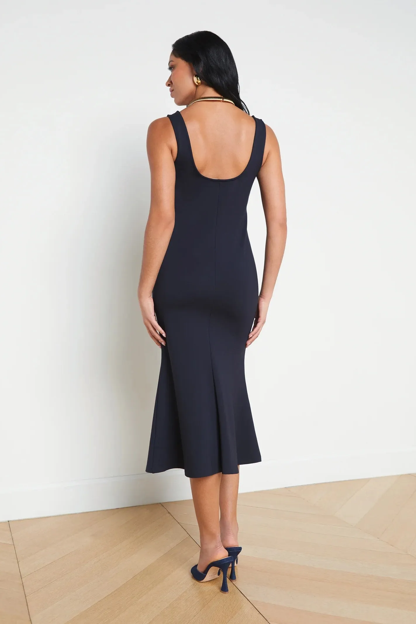 L'Agence Bisous Flared Midi Dress