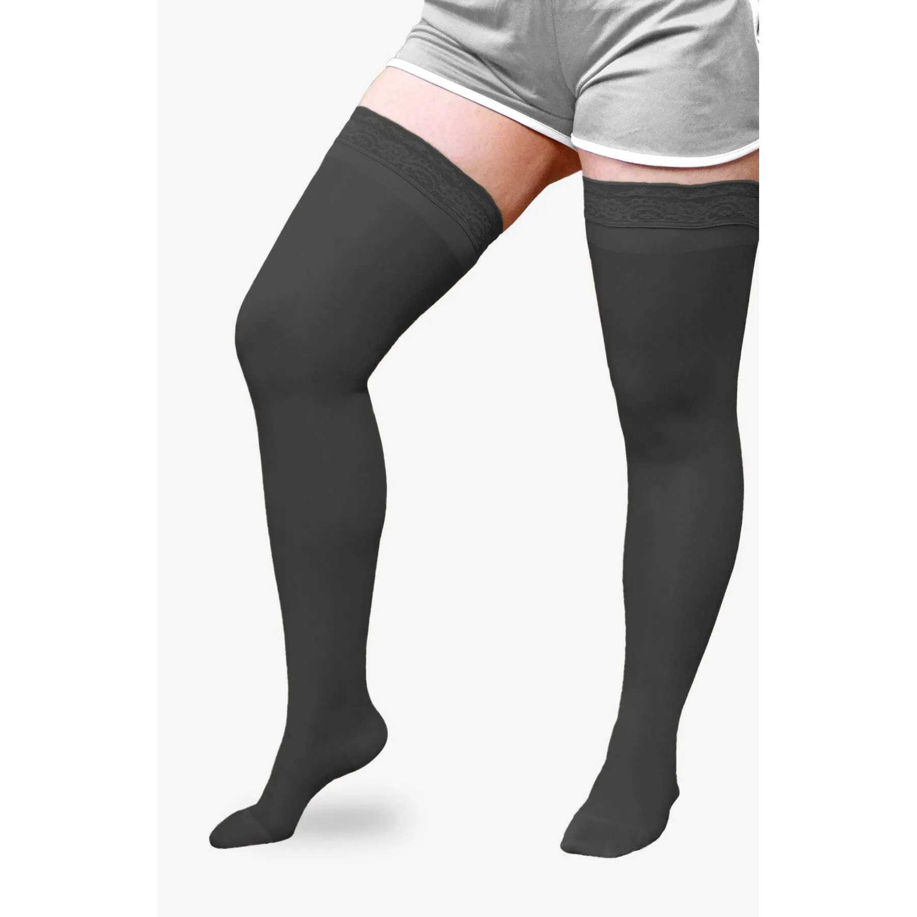 L&R ExoSheer™ Thigh High 15-20 mmHg w/ Silicone Top Band