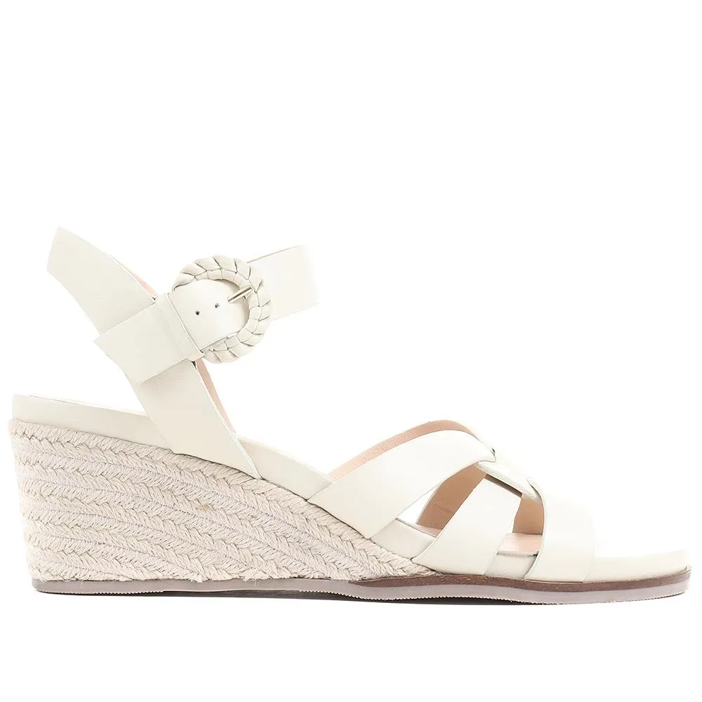 Loriana Leather Woven Wedge Sandals - LORIANA / 323 346