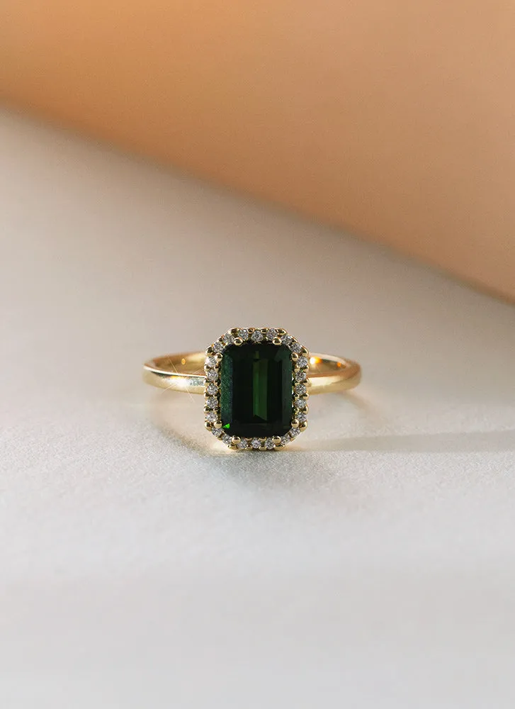 Lou diamond tourmaline ring 14k gold