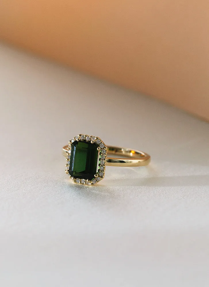 Lou diamond tourmaline ring 14k gold