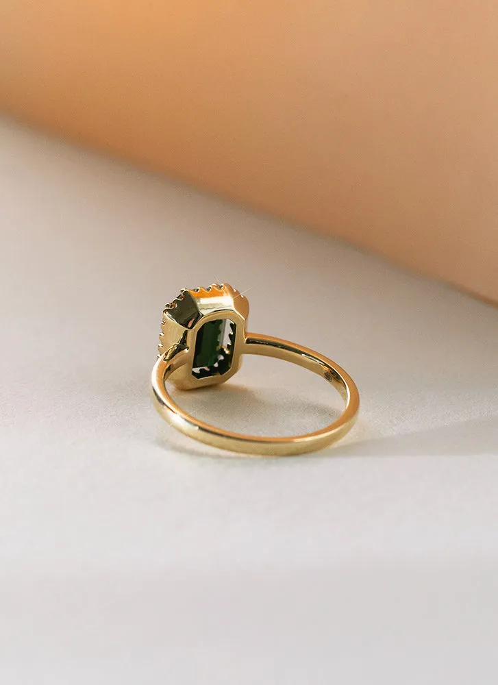 Lou diamond tourmaline ring 14k gold