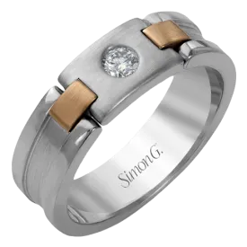 Men's Wedding Band In 14k Or 18k Gold With Diamonds