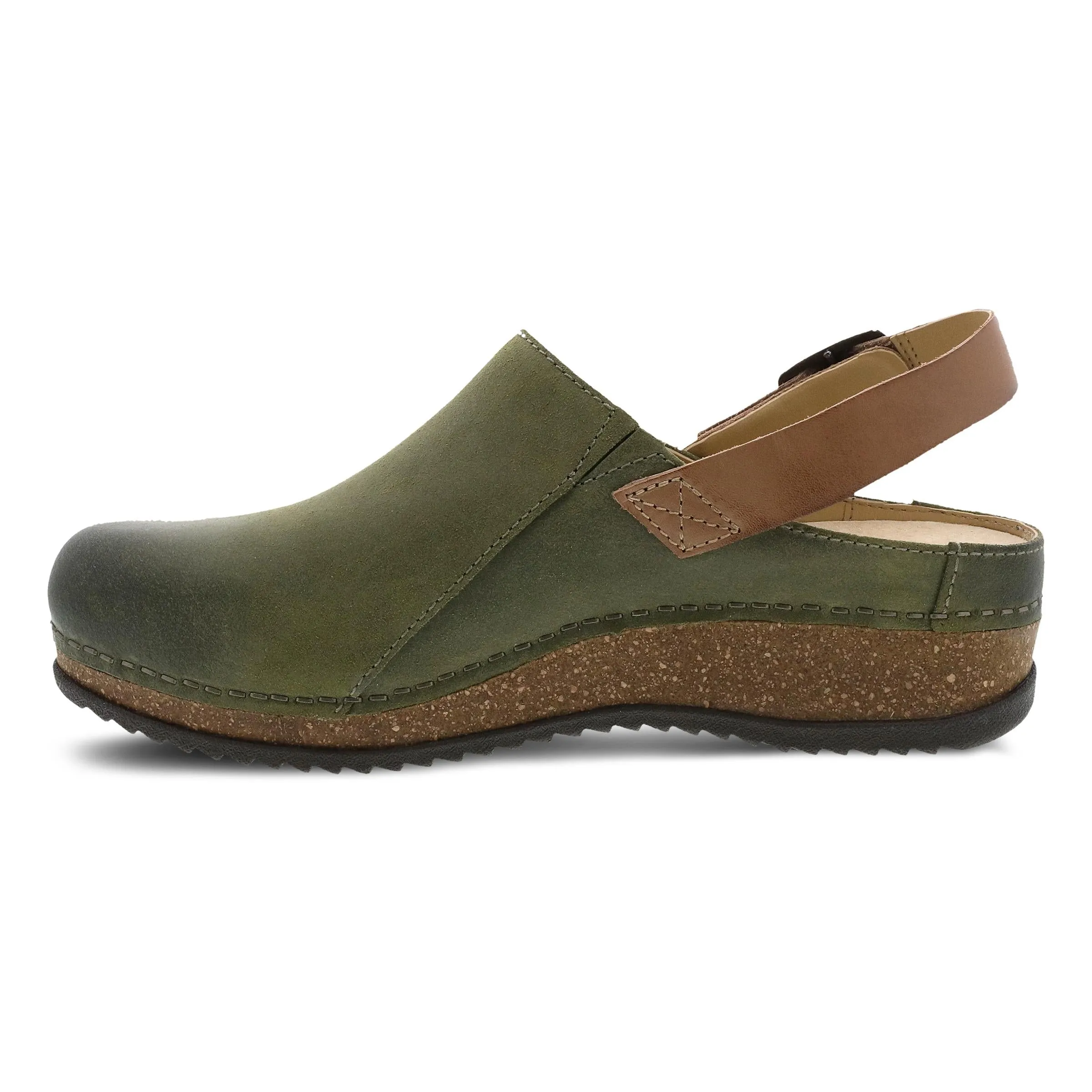 Merrin Olive Burnished Suede