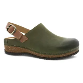 Merrin Olive Burnished Suede