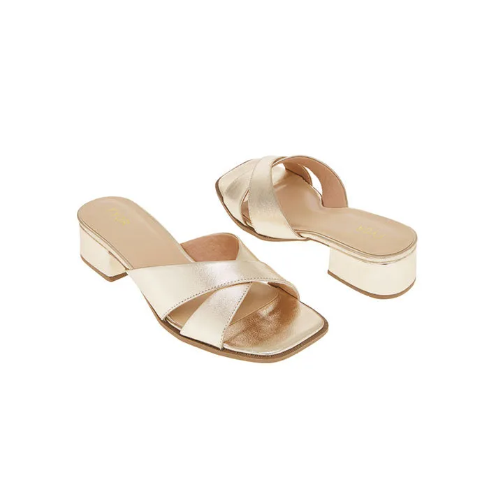 Metallic Cross Strap Sandal BDV 088