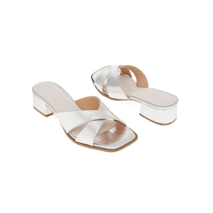 Metallic Cross Strap Sandal BDV 088