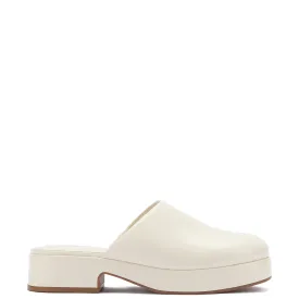 Miso Flatform Clog In Ivory Leather