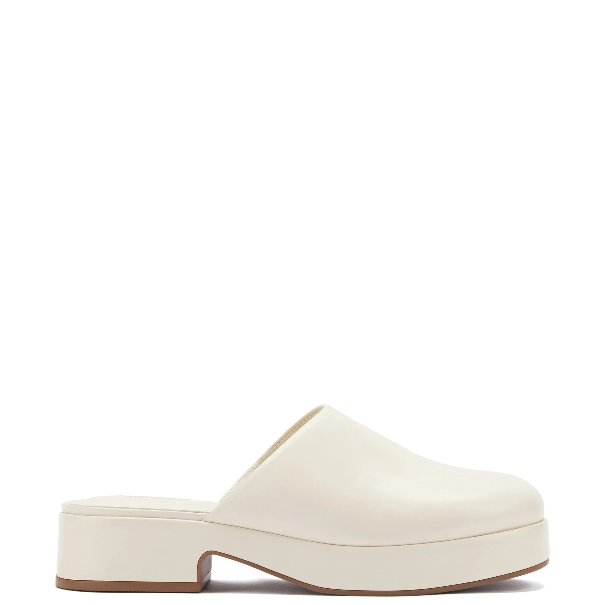 Miso Flatform Clog In Ivory Leather