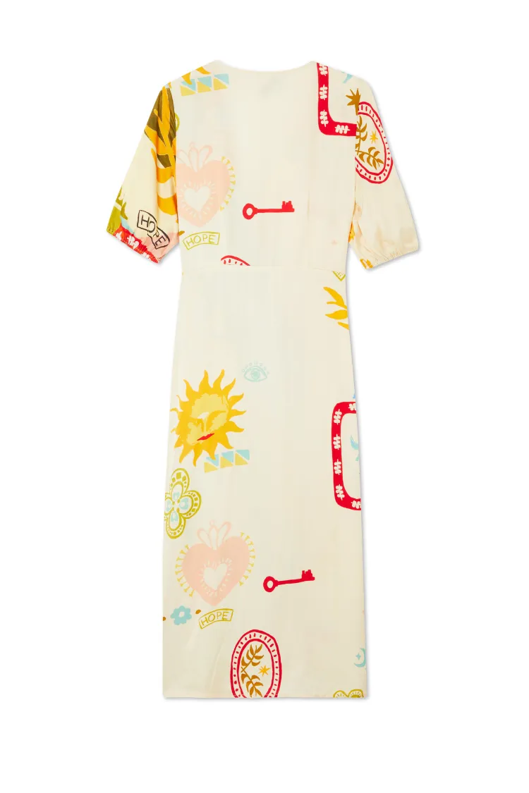 Multi Sundazed Summer Vienna Wrap Dress