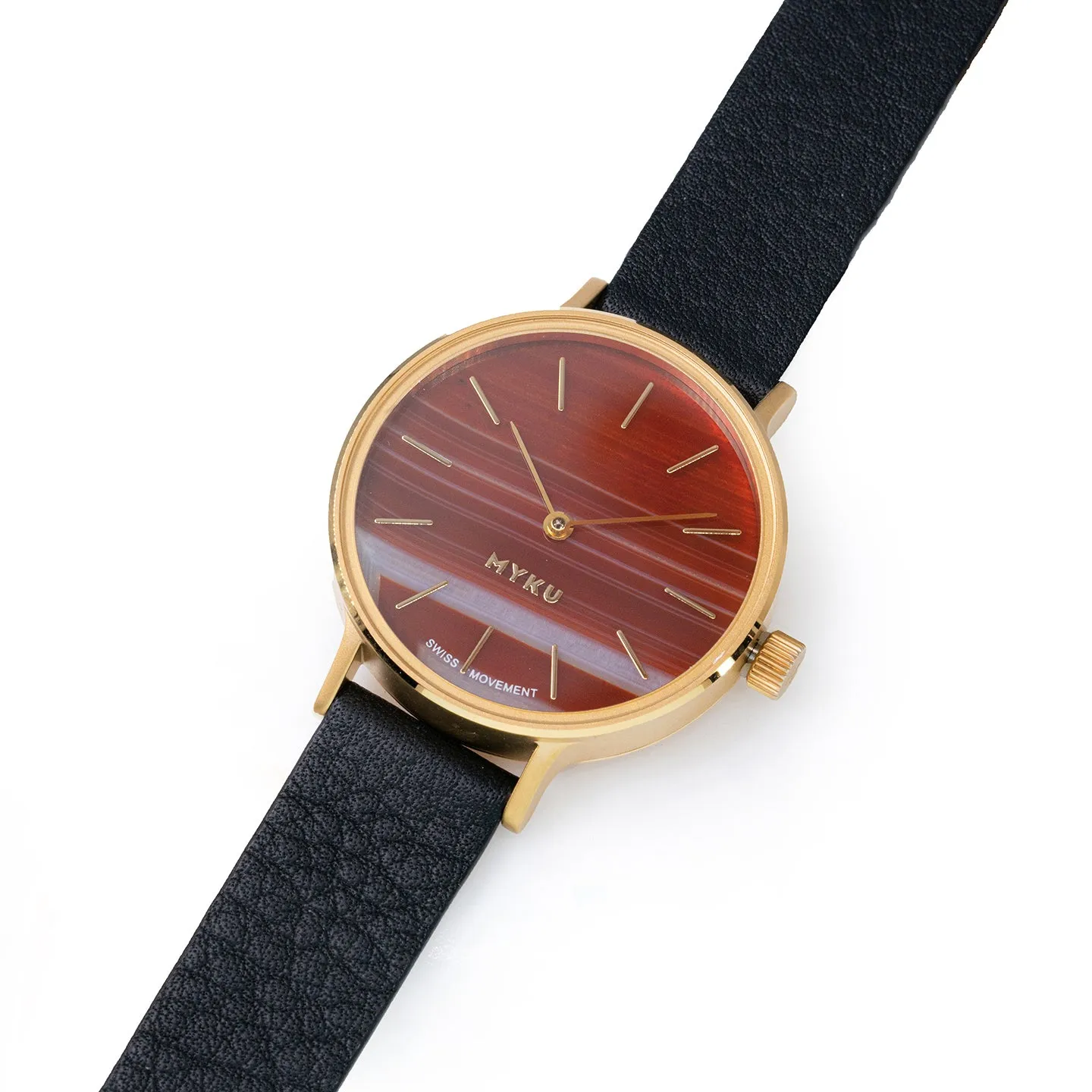 MYKU Sardonyx Gold 32mm Watch