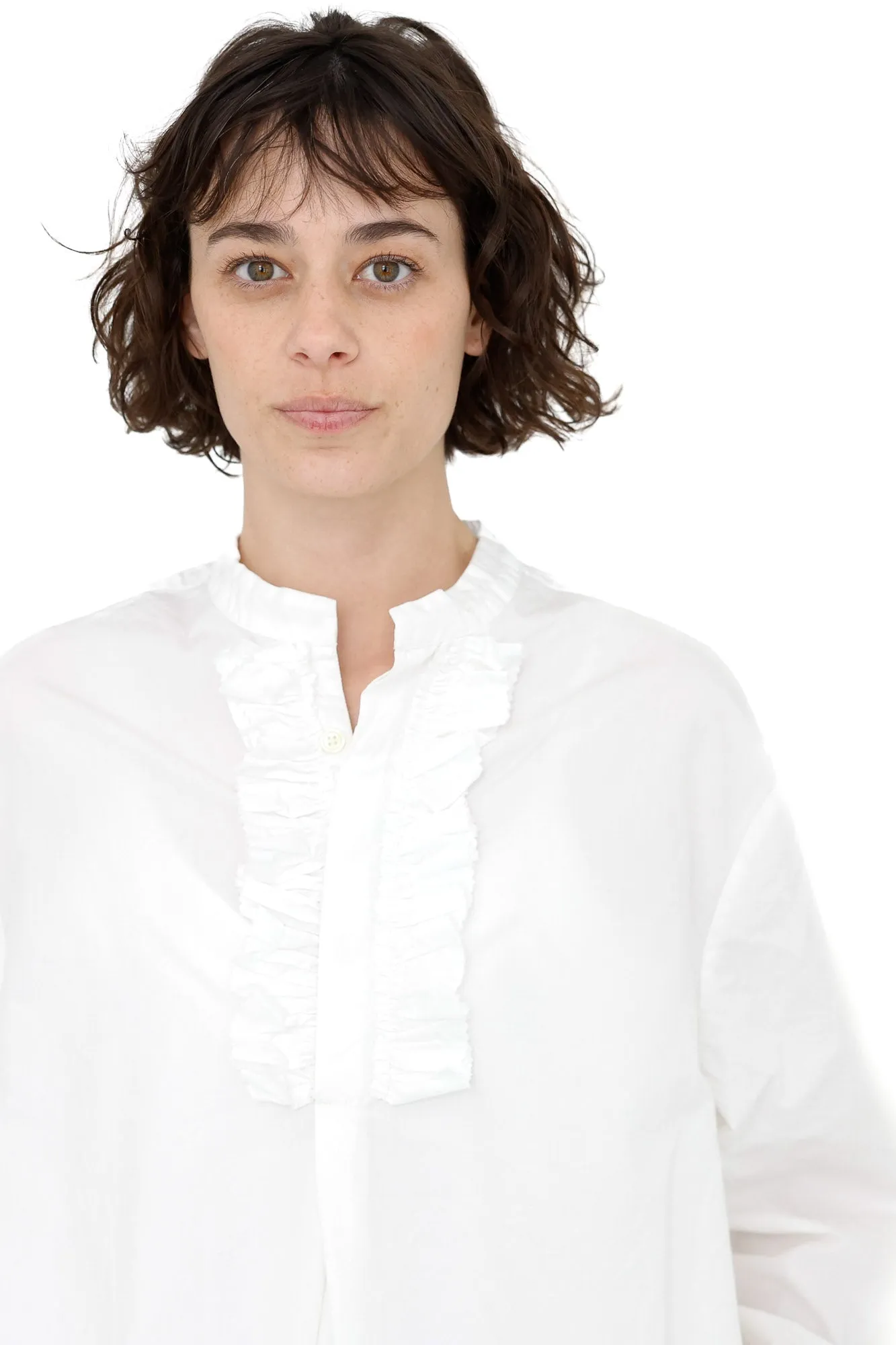 Nightshirt with Ruffles,  White