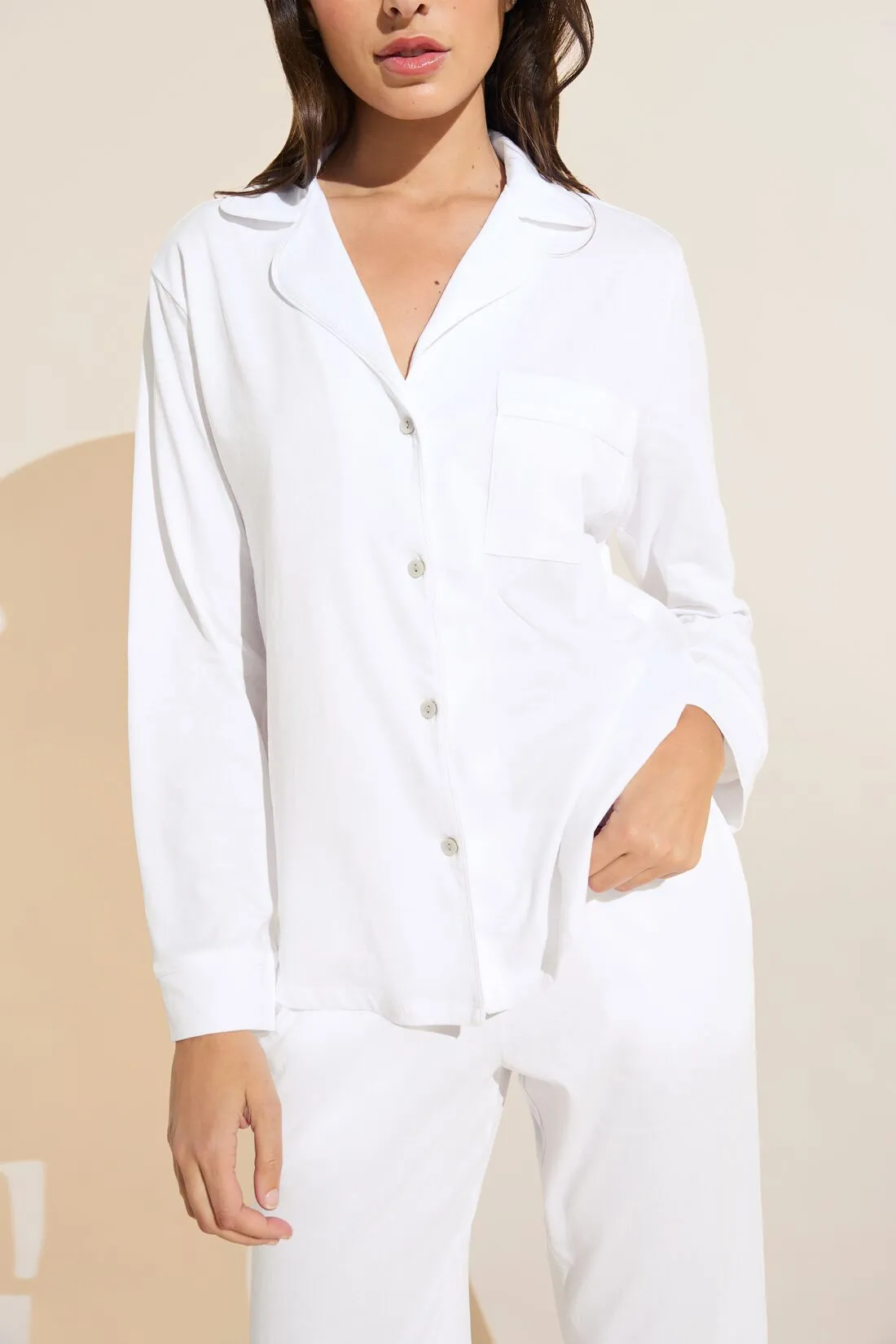 Organic Pima Cotton Notch Collar Top & Pant PJ Set