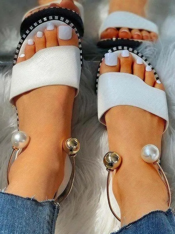 Pearl Flat Heel Sandal