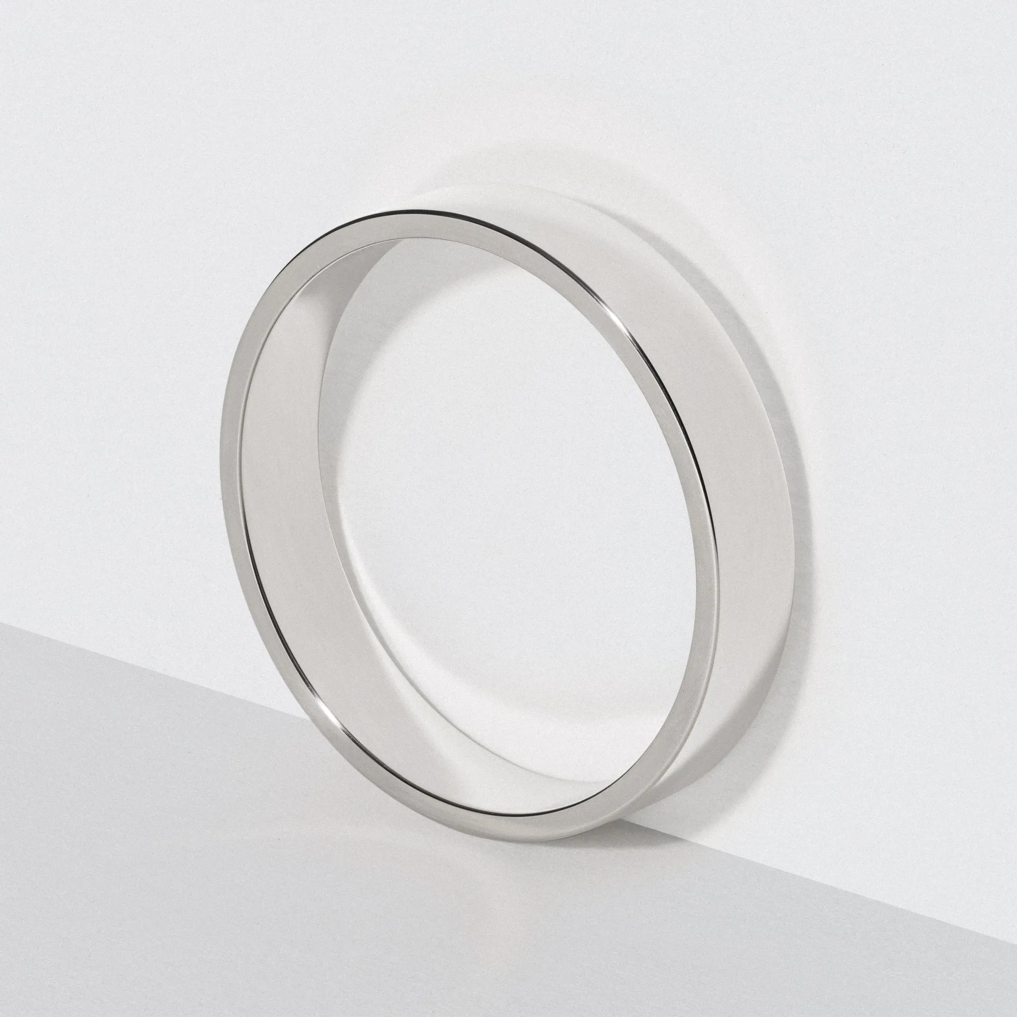 Platinum Flat Wedding Band - Polished 4mm