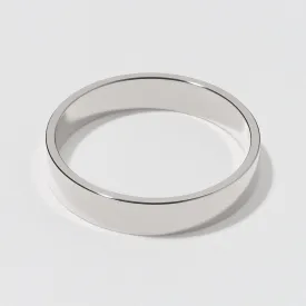 Platinum Flat Wedding Band - Polished 4mm