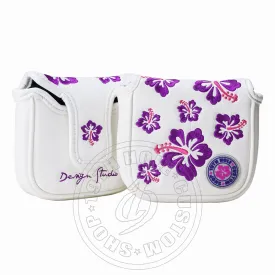 Purple Hibiscus High-MOI Mallet Putter Headcover, White