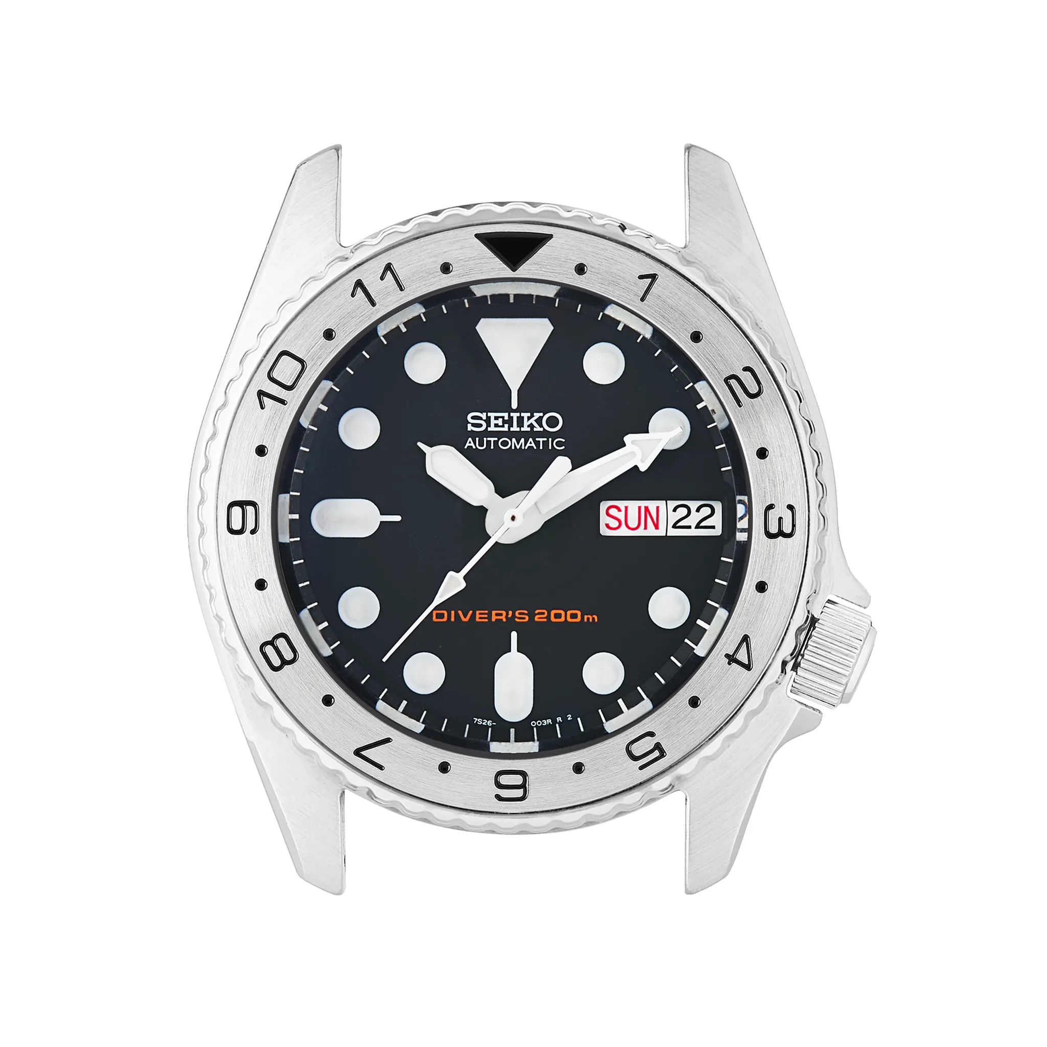 SKX013 Steel Bezel Insert: Dual Time Style Black