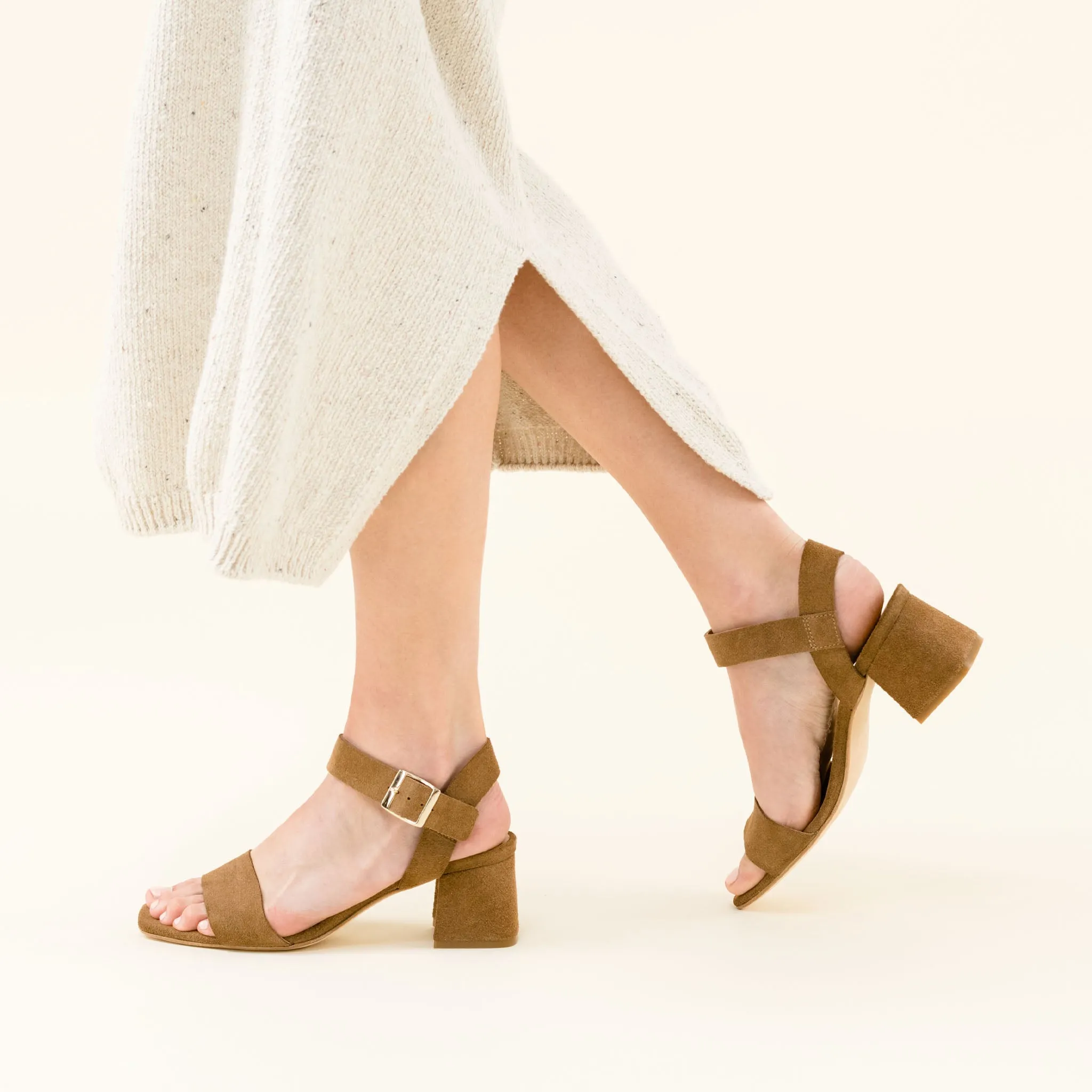 Stella Go-To Block Heel Taupe Suede