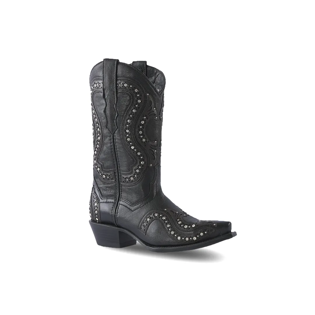 Texas Country Womens Western Boot Rush Black "Love Cristal" E717 -1