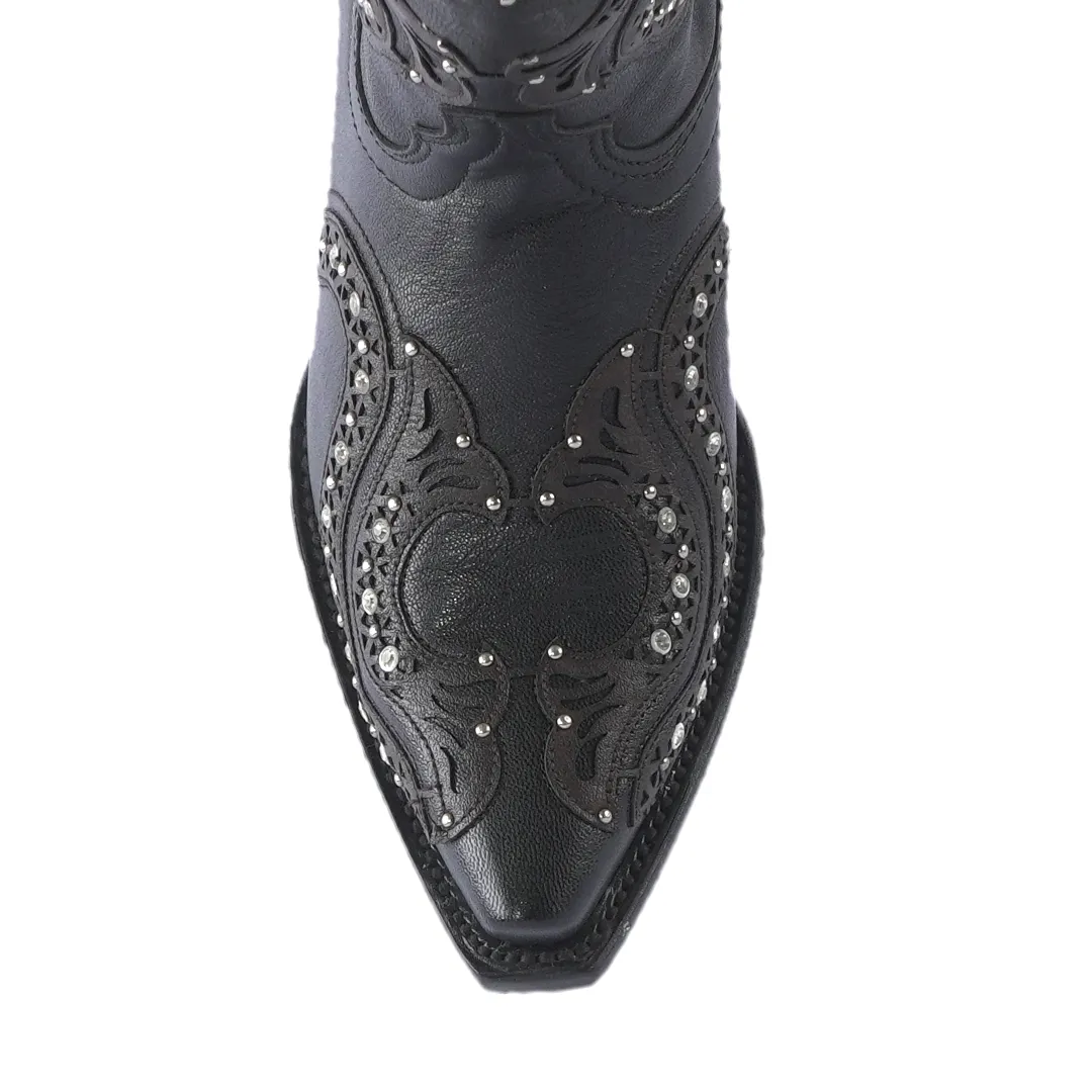 Texas Country Womens Western Boot Rush Black "Love Cristal" E717 -1