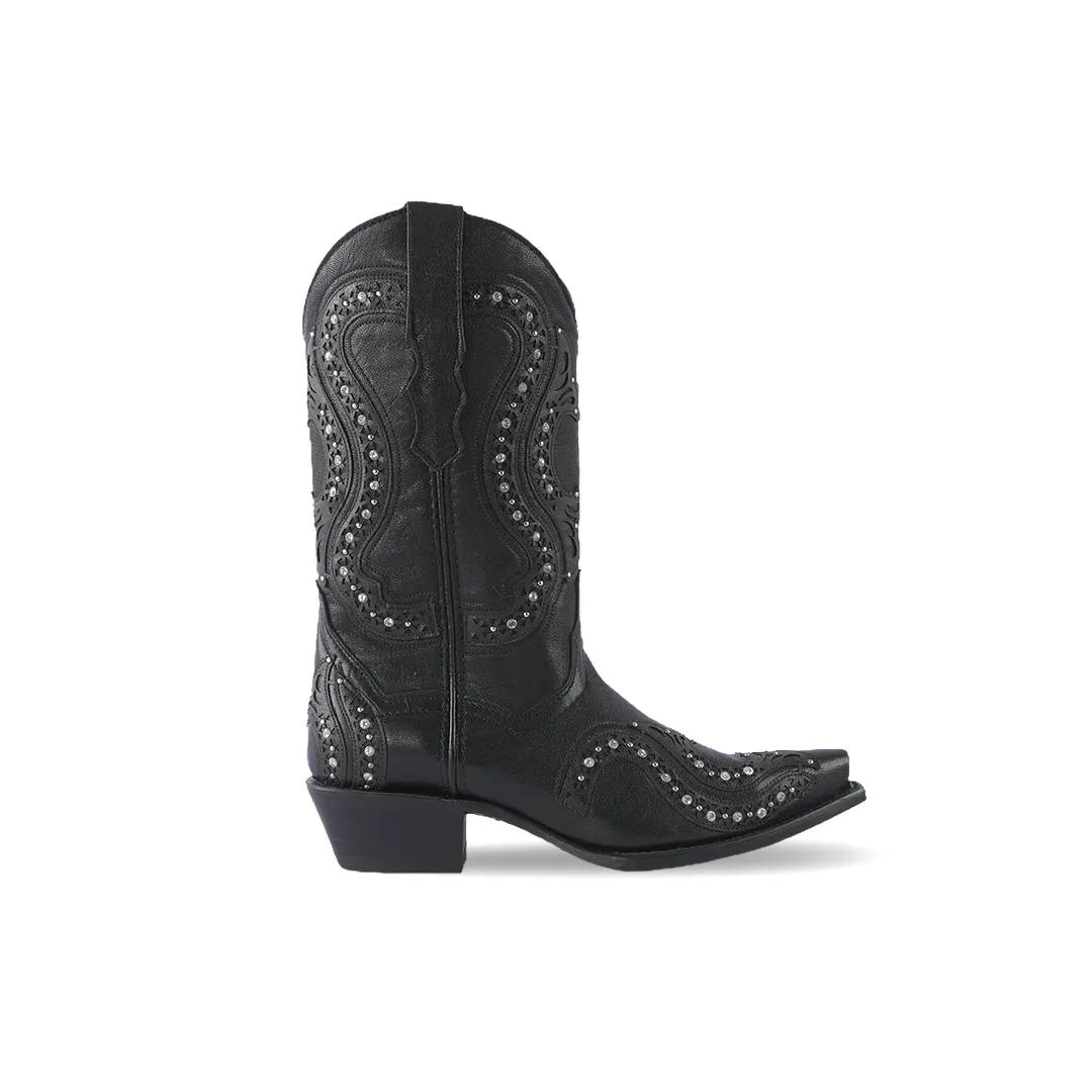 Texas Country Womens Western Boot Rush Black "Love Cristal" E717 -1