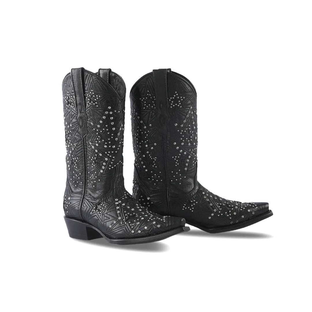 Texas Country Womens Western Boot Rush Black "Star Party Cristal" E726