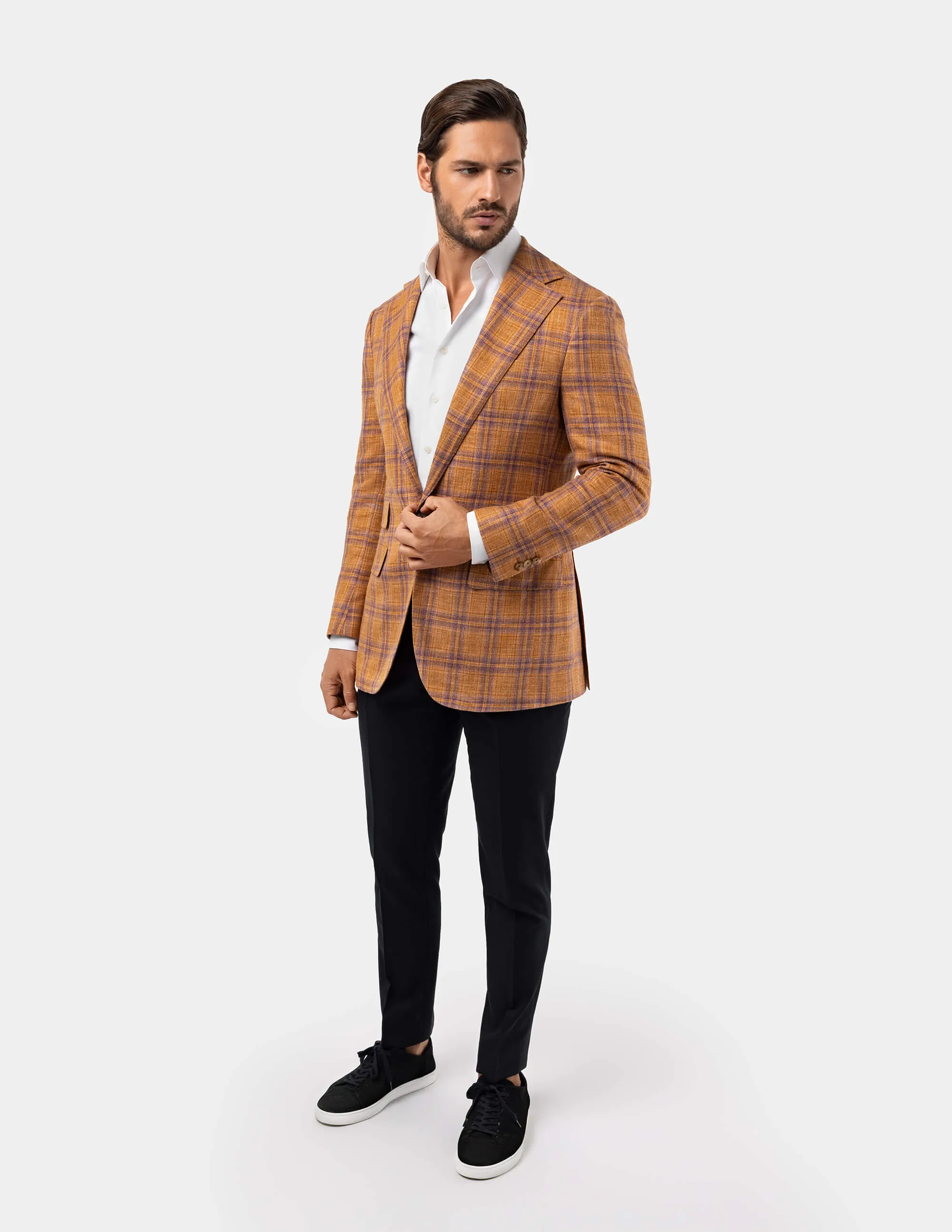 Textured Light Orange Notch Jacket