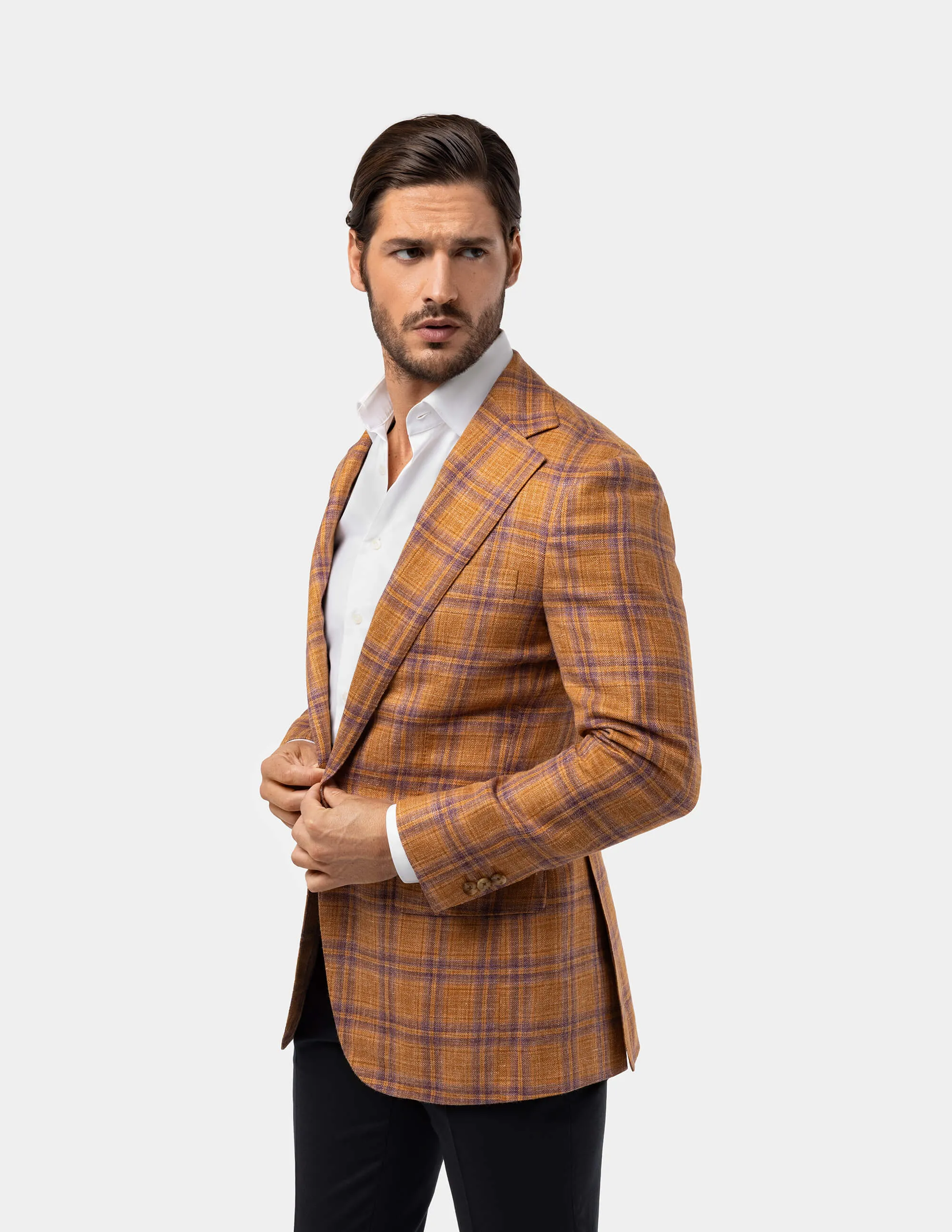 Textured Light Orange Notch Jacket