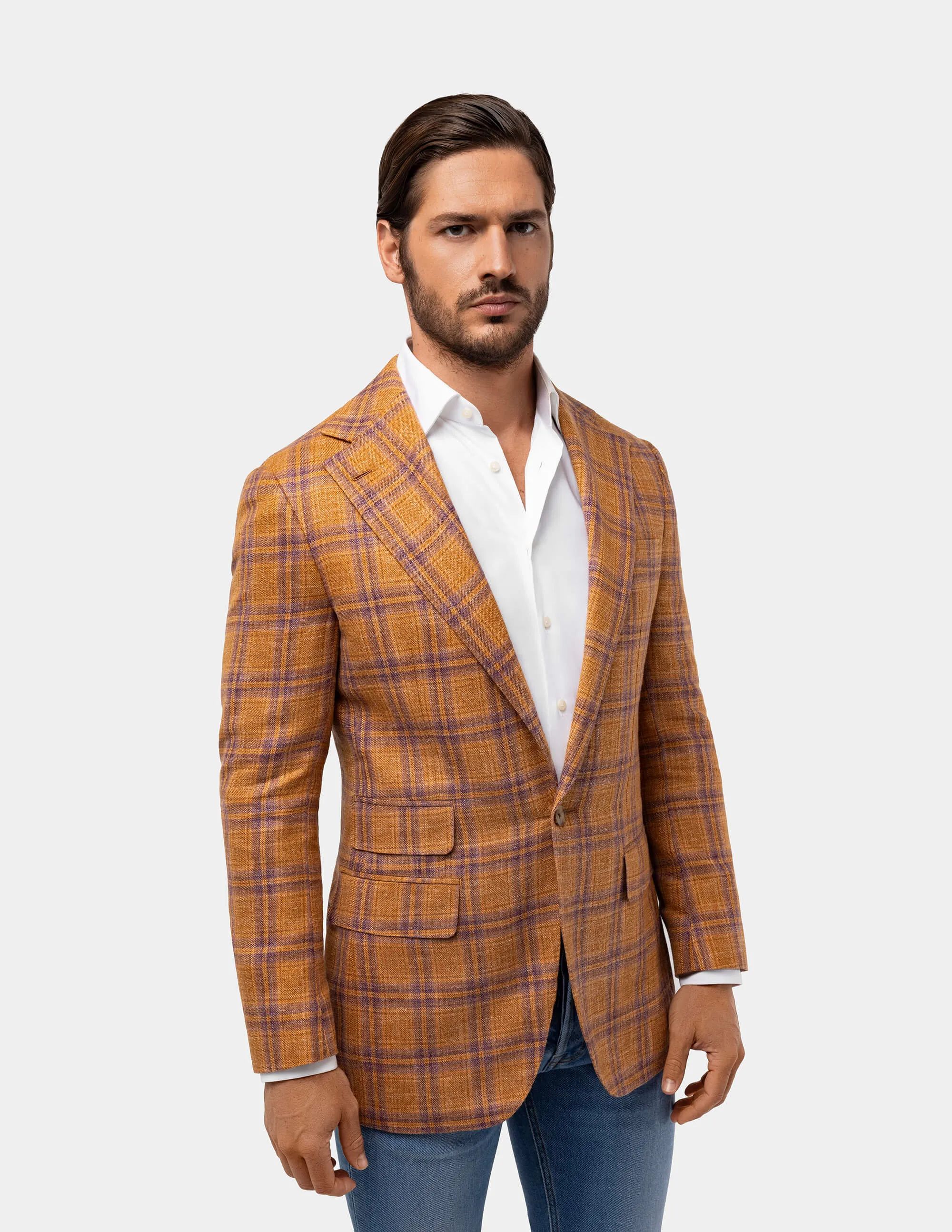 Textured Light Orange Notch Jacket