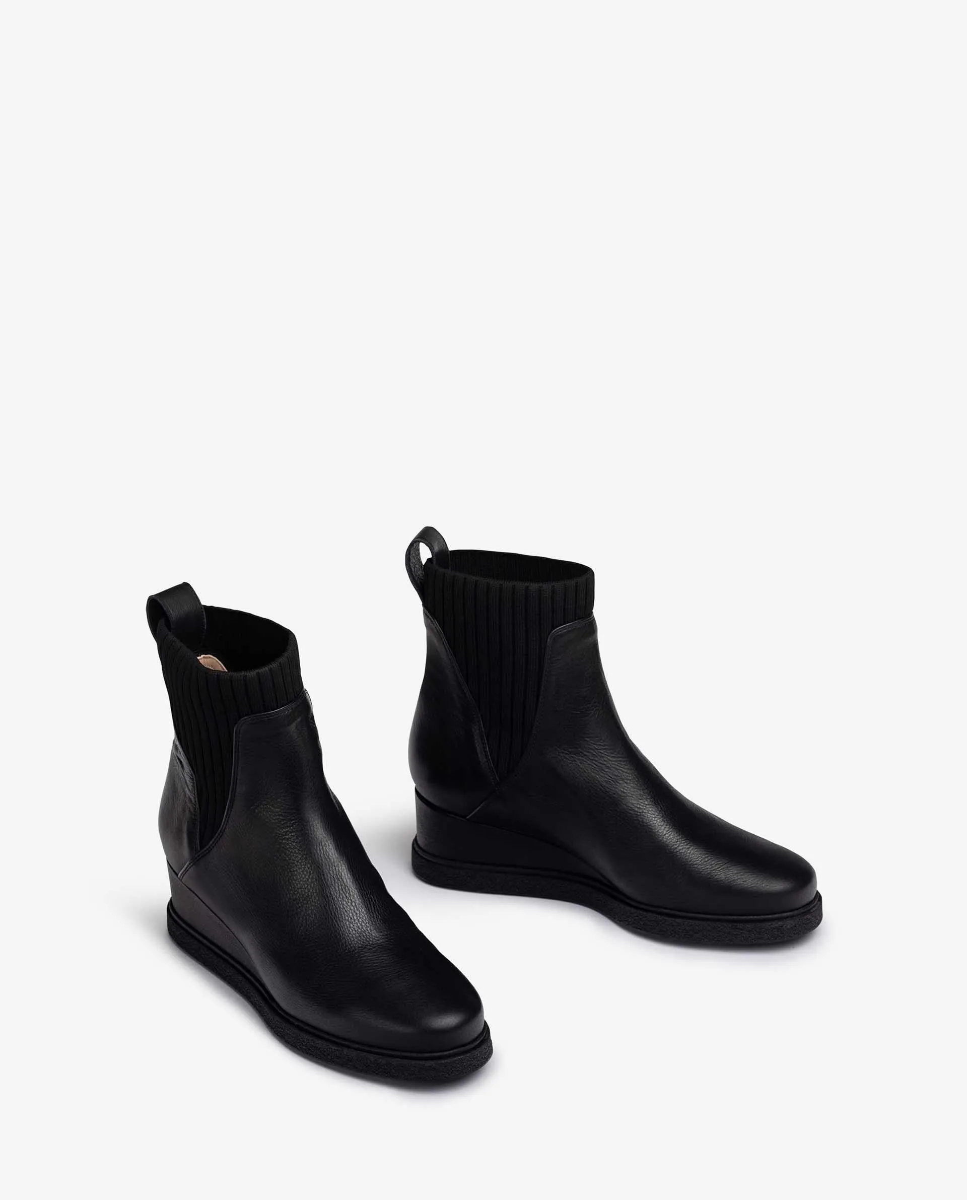 Unisa Jualo Black Wedge Ankle Boot