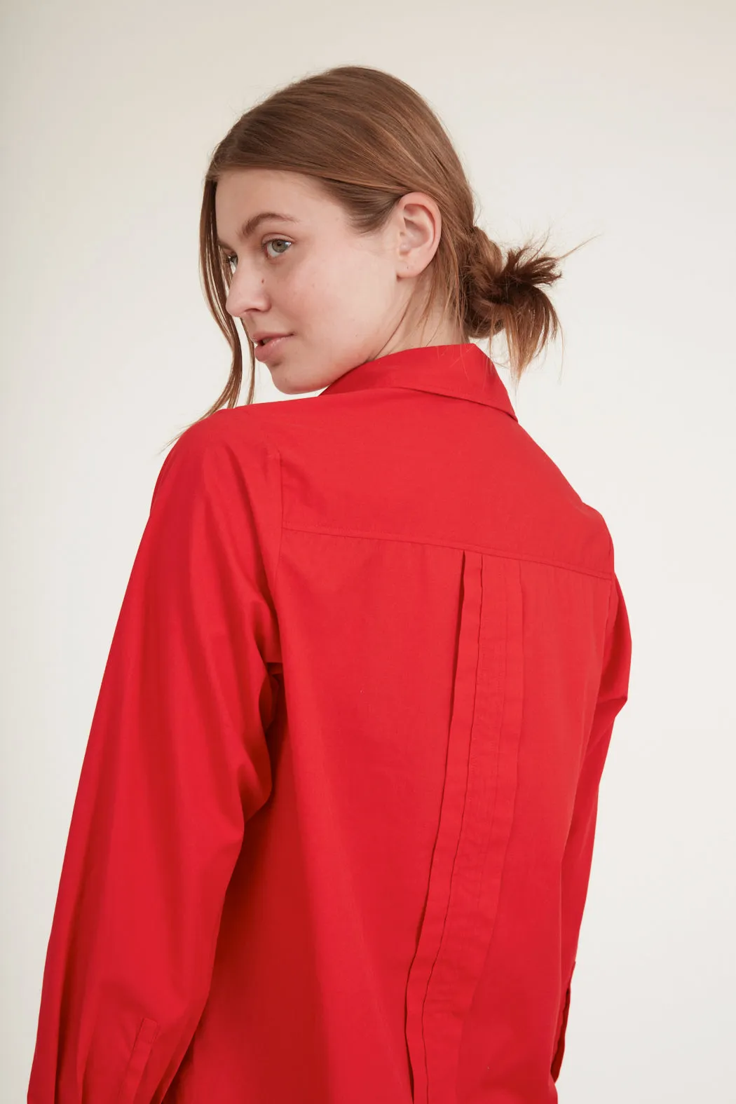 Vilde Pleat Shirt - High Risk Red