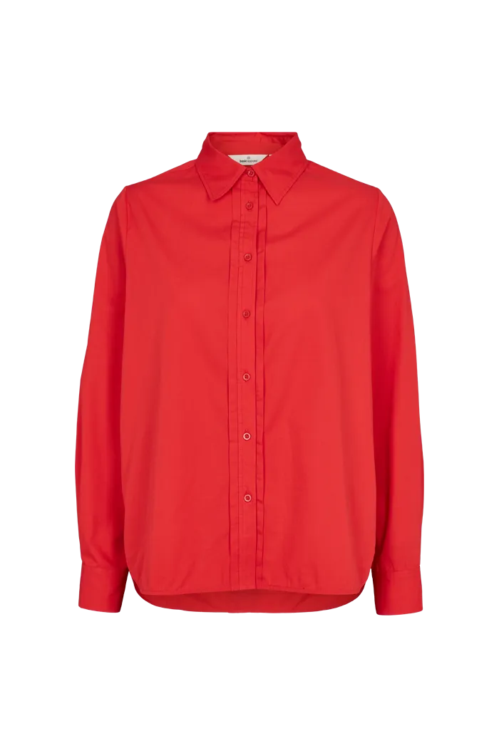 Vilde Pleat Shirt - High Risk Red