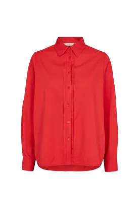 Vilde Pleat Shirt - High Risk Red