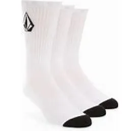 VOLCOM FULL STONE CREW SOCK 3PK (WHT)