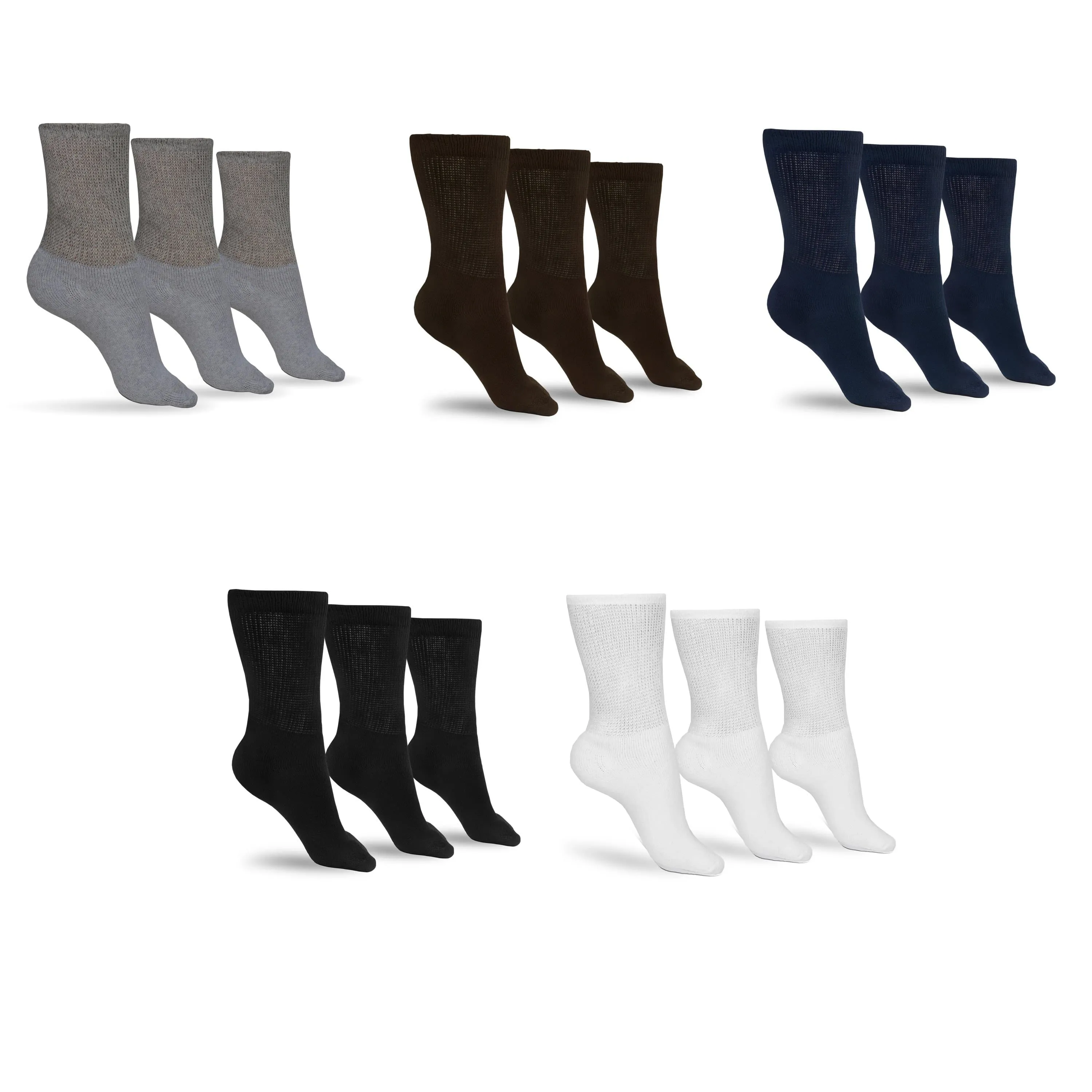 Women's Cotton Diabetic Crew Socks (Assorted)