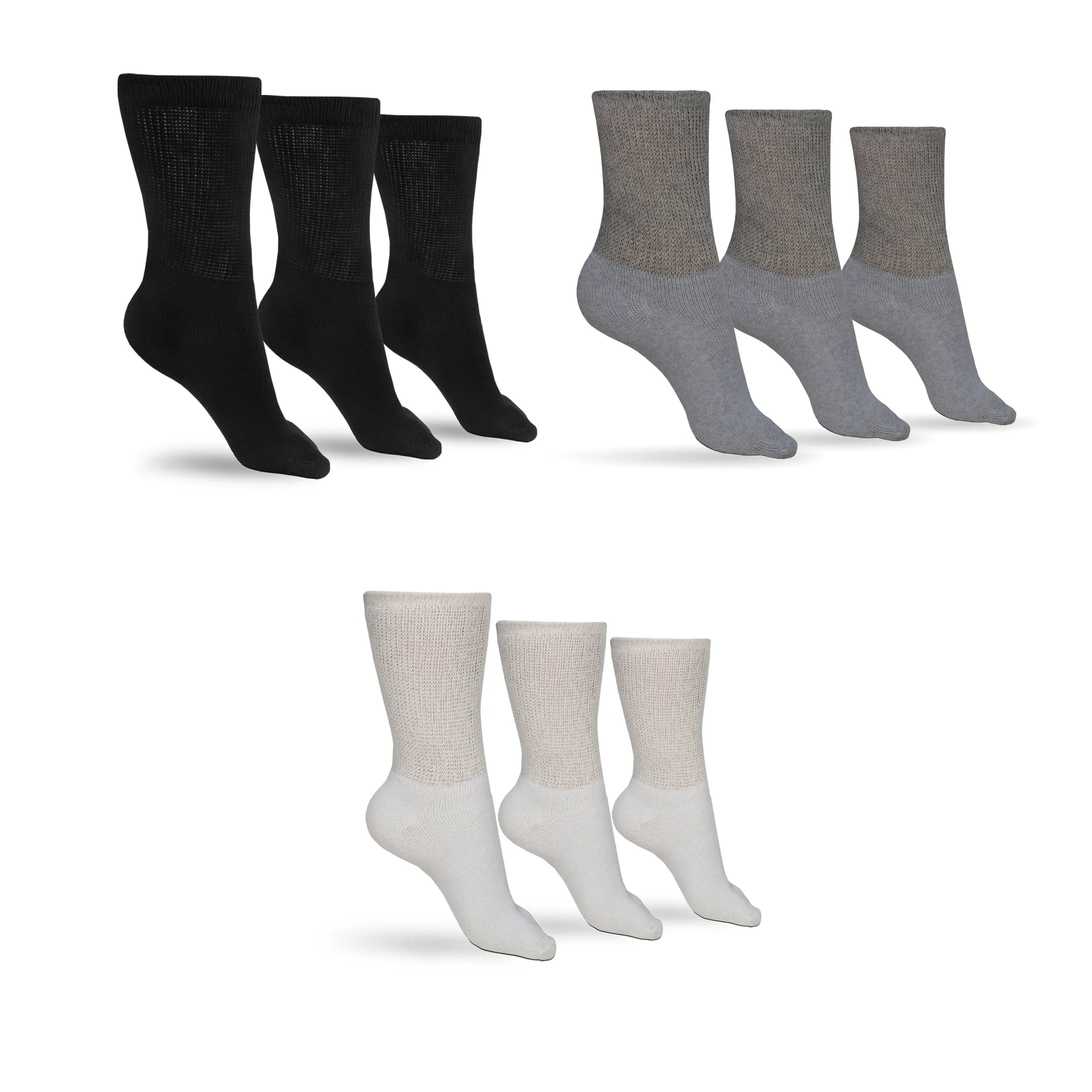 Women's Cotton Diabetic Crew Socks (Assorted)