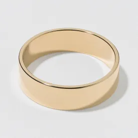 Yellow Gold Flat Wedding Band - Polished 6mm